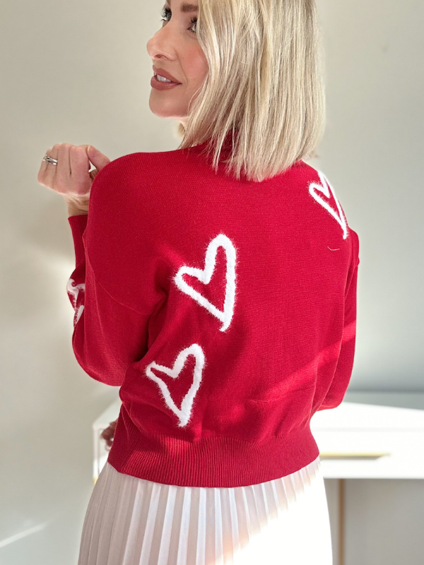 SWEETHEART SWEATER - RED