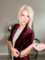 HOLLY VELVET BLAZER - WINE