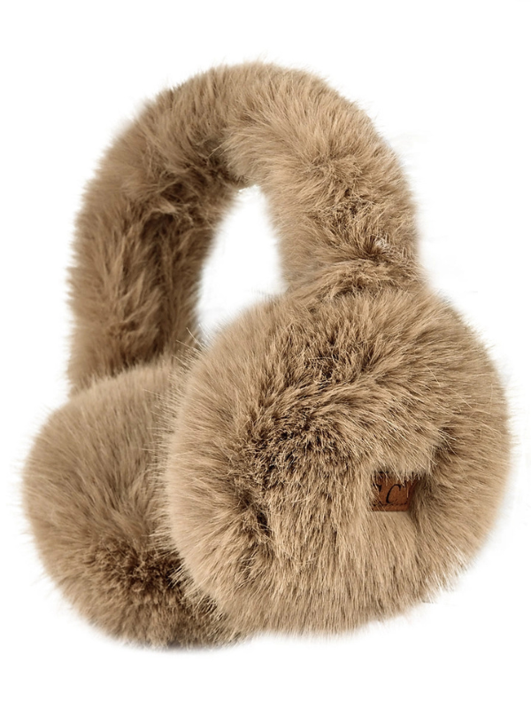 VIVI LONG FAUX FUR EARMUFF - TAUPE