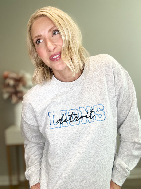 LIONS CREWNECK SWEATSHIRT - HEATHER GRAY