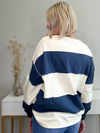 A GIRL'S DREAM STRIPED PULLOVER - NAVY + CREAM