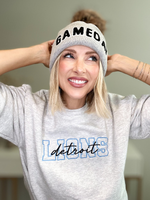 GAMEDAY POM HAT - GRAY & BLACK