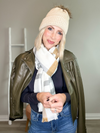 COZY CABLE KNIT POM HAT - CREAM