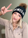 GAMEDAY POM HAT - NAVY & WHITE