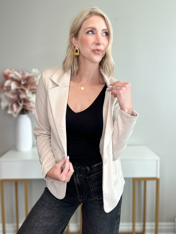 POWER MOVE BLAZER - LIGHT TAN