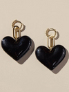 BLACK GLOSS RUBY EARRINGS