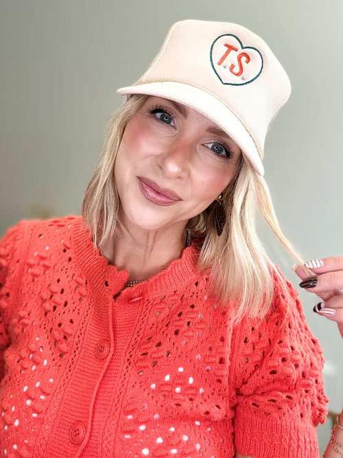 TS HEART TRUCKER HAT - TAN