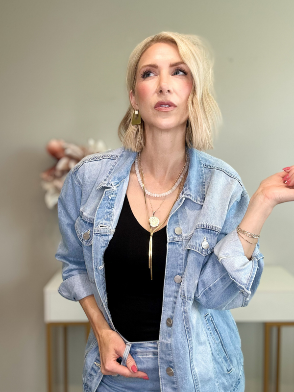 MARLEY OVERSIZED DENIM JACKET - LIGHT WASH