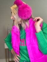 VIVI LONG FAUX FUR EARMUFF - HOT PINK