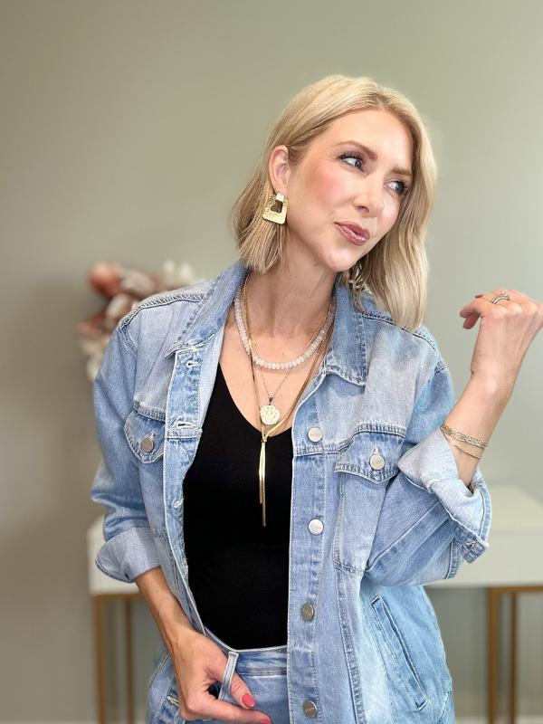 MARLEY OVERSIZED DENIM JACKET - LIGHT WASH