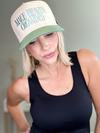 MAKE HEAVEN CROWDED TRUCKER HAT - SAGE