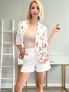 IRIS FLORAL BORDER PRINT BLAZER