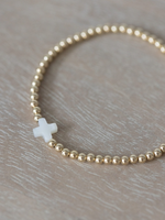 CROSS GOLDIE STRETCH BRACELET - GOLD