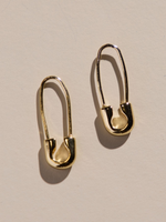SAFETY PIN THREADER EARRINGS - GOLD