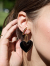 BLACK GLOSS RUBY EARRINGS