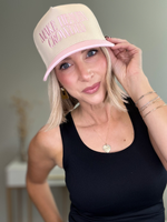 MAKE HEAVEN CROWDED TRUCKER HAT - LIGHT PINK