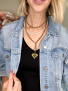 BOLD WRAP AROUND XL HEART NECKLACE - GOLD