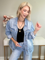 MARLEY OVERSIZED DENIM JACKET - LIGHT WASH