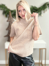 THE SADIE MOCK NECK SWEATER TOP - MOCHA