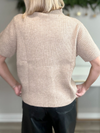 THE SADIE MOCK NECK SWEATER TOP - MOCHA