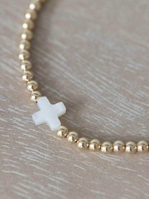 CROSS GOLDIE STRETCH BRACELET - GOLD