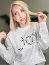 THE JOY SEQUIN HOLIDAY SWEATER - HEATHER GREY