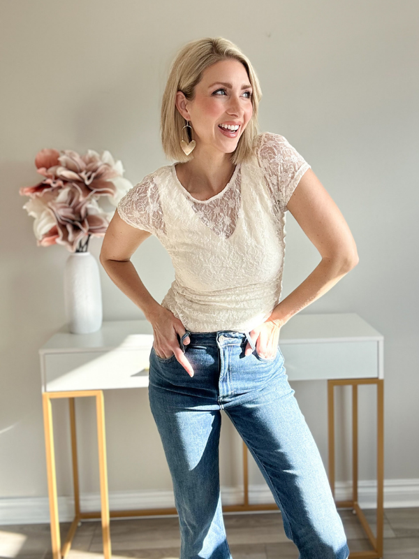 LOVE LETTER LACE TOP - IVORY