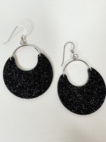 BLACK SPARKLE NINAS IN SILVER