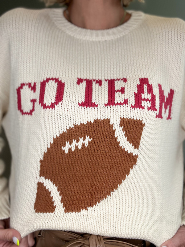 GO TEAM FOOTBALL GRAPHIC SWEATER