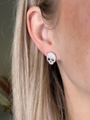 SPARKLY SKULL STUDS - SILVER