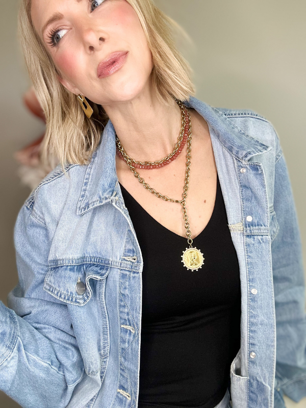 QUEEN XL COIN WRAP NECKLACE - GOLD