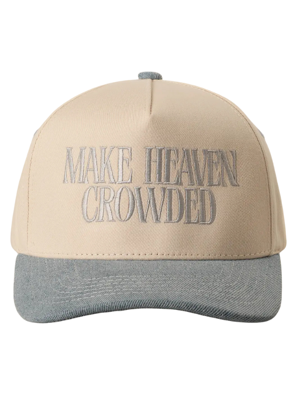 MAKE HEAVEN CROWDED TRUCKER HAT - DENIM