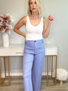 SKYLINE CROPPED WIDE LEG PANTS - CORNFLOWER BLUE