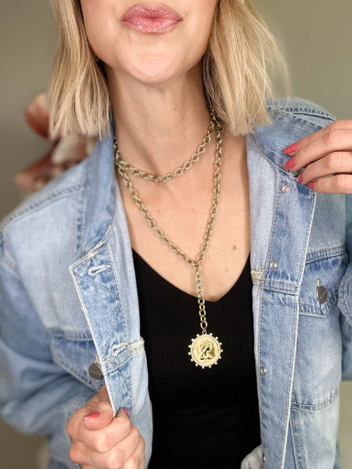 QUEEN XL COIN WRAP NECKLACE - GOLD