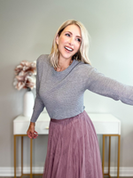 THE PEYTON BOYFRIEND SWEATER - HEATHER CHARCOAL