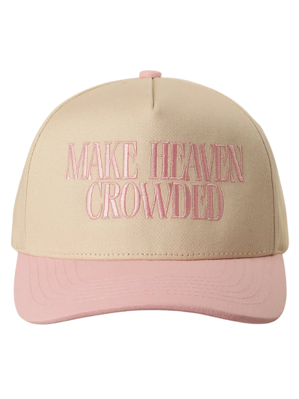 MAKE HEAVEN CROWDED TRUCKER HAT - LIGHT PINK
