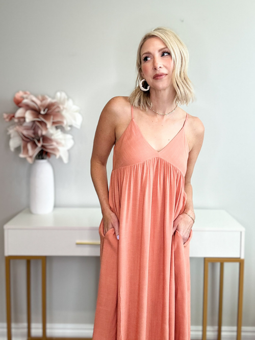 THE CORAL CRUSH MAXI DRESS