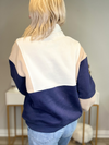 GLO COLORBLOCK PULLOVER - COFFEE/NAVY