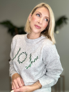 THE JOY SEQUIN HOLIDAY SWEATER - HEATHER GREY
