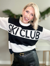 SKI CLUB STRIPED KNIT SWEATER - BLACK/WHITE