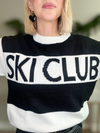 SKI CLUB STRIPED KNIT SWEATER - BLACK/WHITE