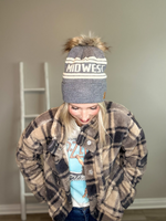 MIDWEST PRIDE POM HAT - GRAY