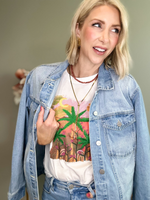 MOONLIT PALMS SLEEVELESS TEE - MULTICOLOR