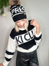APRES ALL DAY KNIT POM HAT - BLACK & WHITE