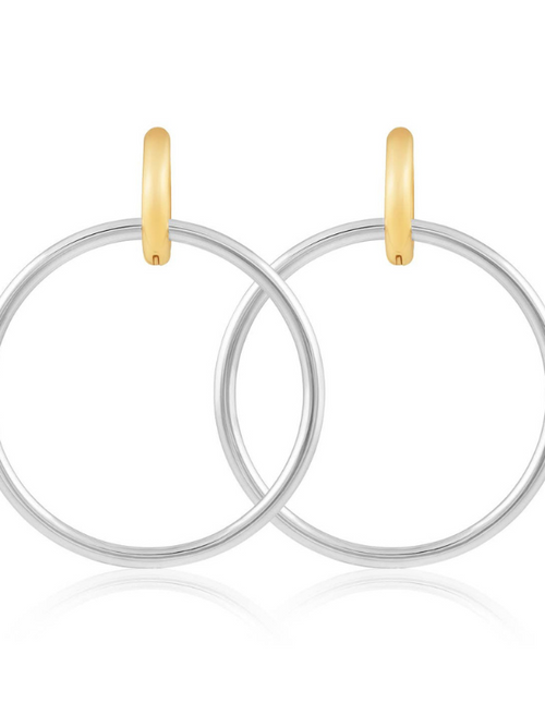 two tone gold and sliver hoops