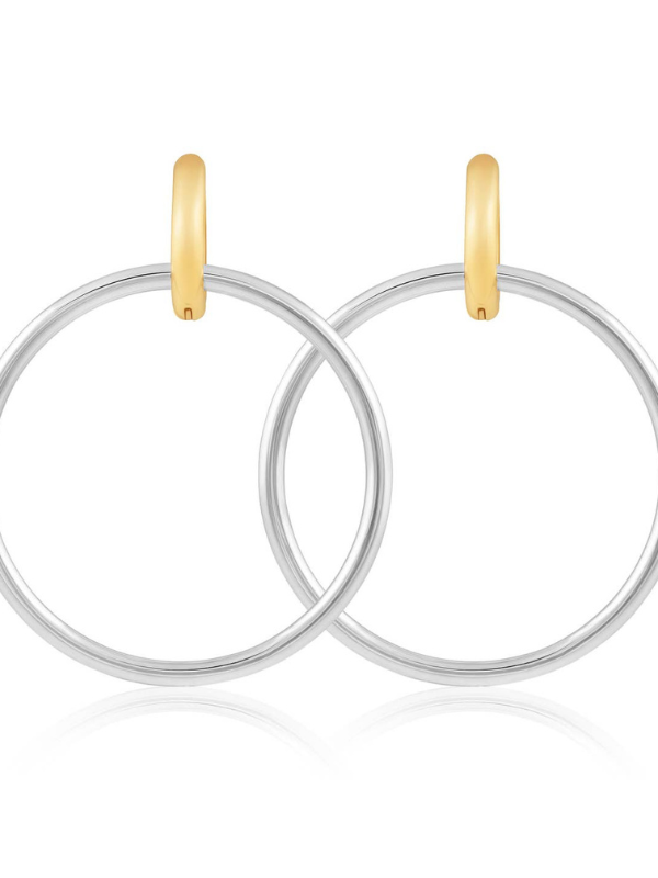 two tone gold and sliver hoops