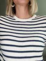SAIL AWAY STRIPED KNIT TEE- NAVY & CREAM
