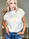 PIPER MOCK NECK KNIT TOP - WHITE