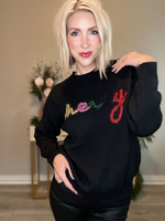 [PRESALE] MERRY WISHES CHRISTMAS SWEATER - BLACK