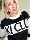 SKI CLUB STRIPED KNIT SWEATER - BLACK/WHITE
